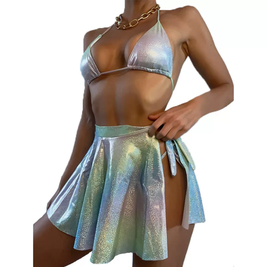 Pastel Rainbow SwimSkirt Set