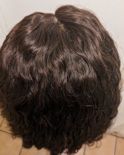 14 inch. Soft Deep Water Wave. 100% Human Hair. COLOR:Brown. 13×4 (HD Lace) Wig. 150% Density