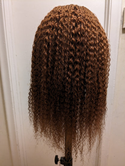 22 Inch. Kinky Wavy. COLOR: Gold #6. 100% Human Hair. 150% Density