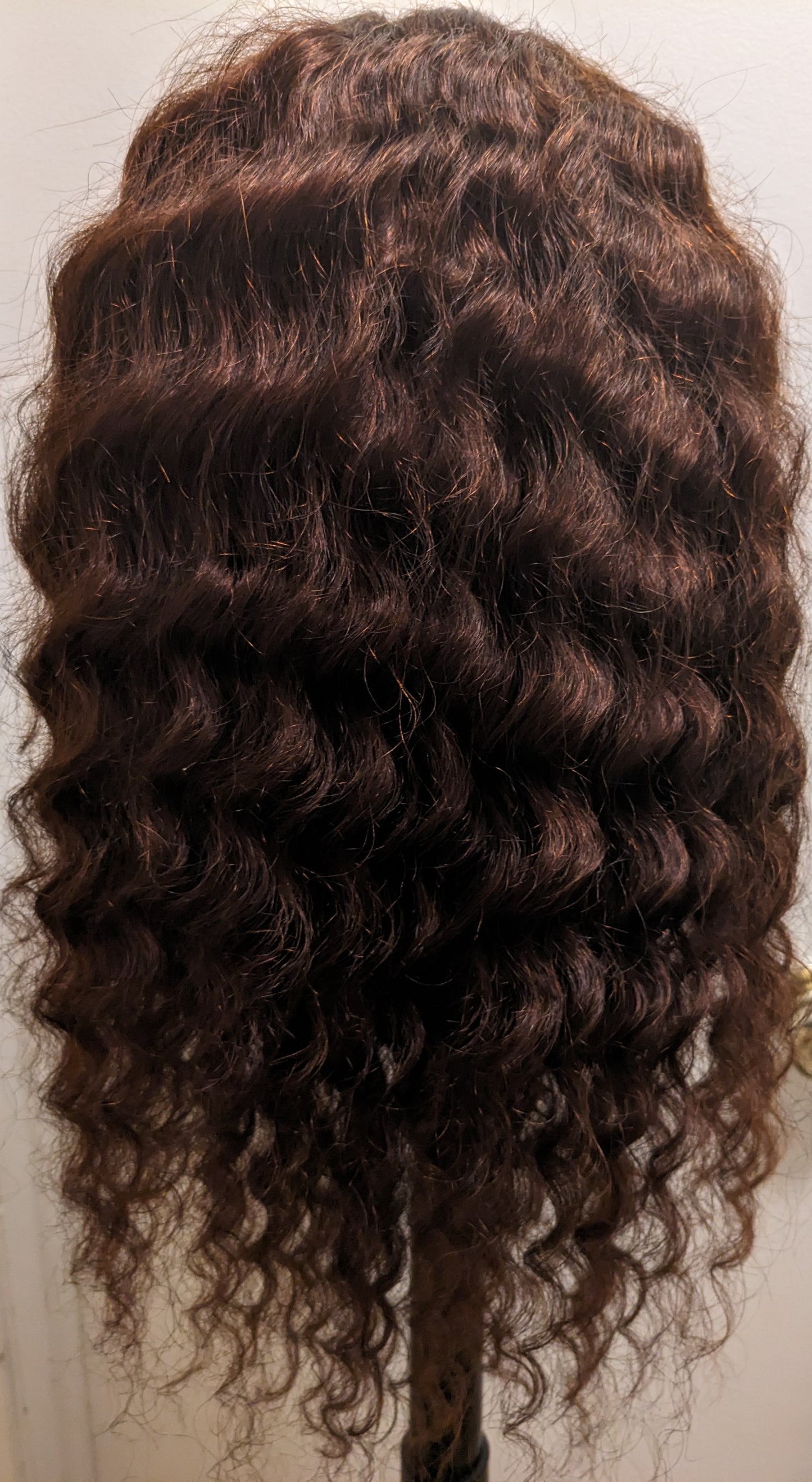 14 inch. Soft Deep Water Wave. 100% Human Hair. COLOR:Brown. 13×4 (HD Lace) Wig. 150% Density