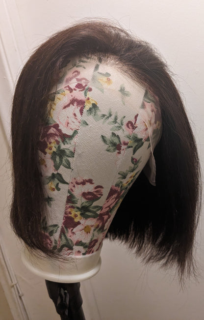 10 Inch. 13×4 Frontal Wig. Straight Bob Style.    100% Human Hair. COLOR: Natural Brown. 150% Density